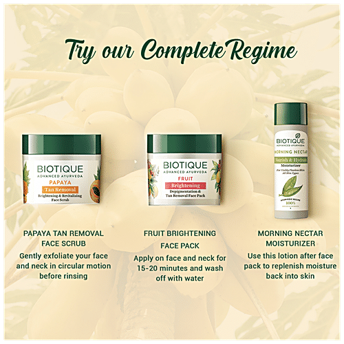 BIOTIQUE Brightening & Revitalizing Face Scrub - Papaya, Tan Removal, All Skin Type 75 g