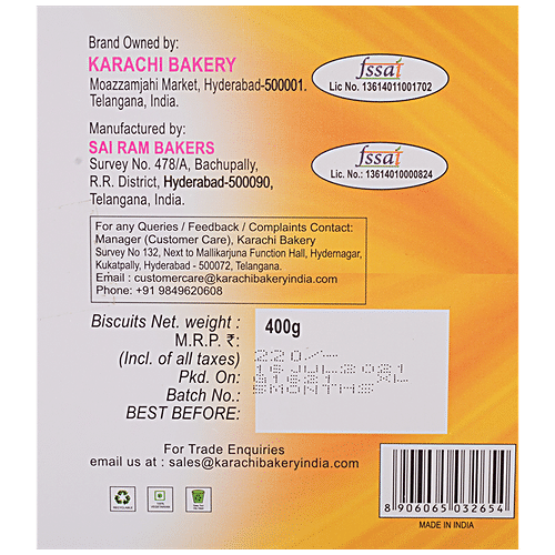 KARACHI BAKERY Biscuits - Chai 400 g