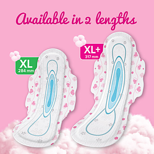 WHISPER Ultra Skin Love Soft Sanitary Pads - For Women, XL+ 15 pcs