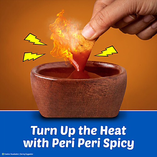BINGO! Mad Angles Very Peri Peri - Spicy & Crunchy Corn Based Triangle Chips Pack For Snacks 66 g
