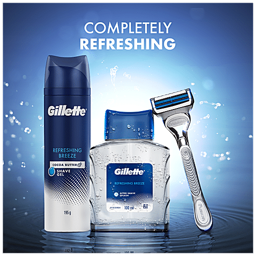 GILLETTE After Shave Splash - Refreshing Breeze, Long-lasting Fragrance, Tones The Skin 100 ml