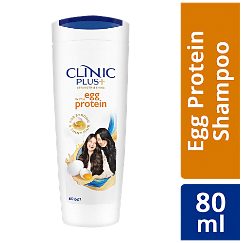 CLINIC PLUS Strength & Shine Shampoo - Egg Protein, For Strong & Shiny Hair 80 ml