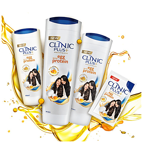 CLINIC PLUS Strength & Shine Shampoo - Egg Protein, For Strong & Shiny Hair 80 ml
