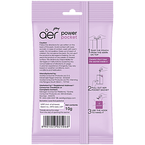GODREJ AER Power Pocket - Long Lasting Bathroom Fragrance, Berry Rush 10 g