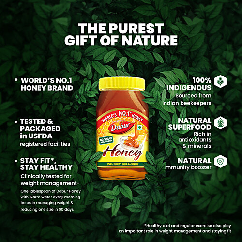 DABUR 100% Pure Honey - Worlds No.1 Honey Brand 1 kg