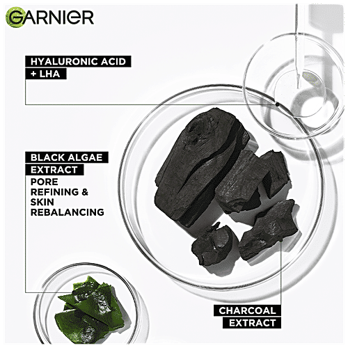 GARNIER Pure Charcoal Black Serum Face Sheet Mask - For Oily Skin With Open Pores 28 g