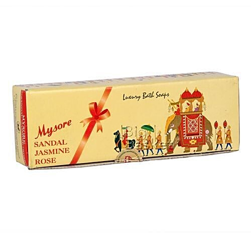 MYSORE SANDAL Bathing Soap - Sandal, Jasmine, Rose 150 g