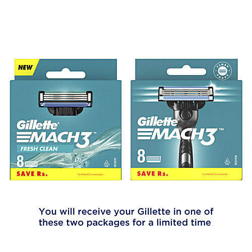 GILLETTE Mach 3 - Manual Shaving Razor Blades Cartridge 8 pcs