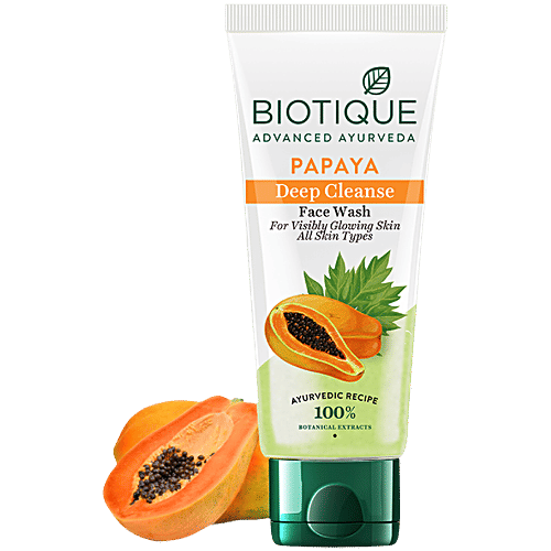BIOTIQUE Deep Cleanse Face Wash - Papaya, For Visibly Glowing Skin, All Skin Type 50 ml