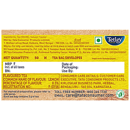 TETLEY Black Tea - Lemon Twist, Zesty Flavour, Refreshing Taste 100 g