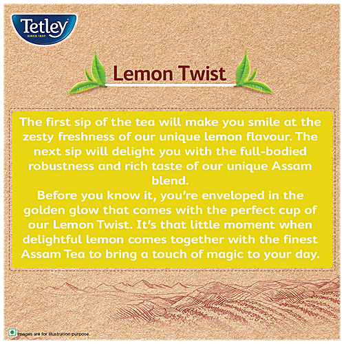 TETLEY Black Tea - Lemon Twist, Zesty Flavour, Refreshing Taste 100 g