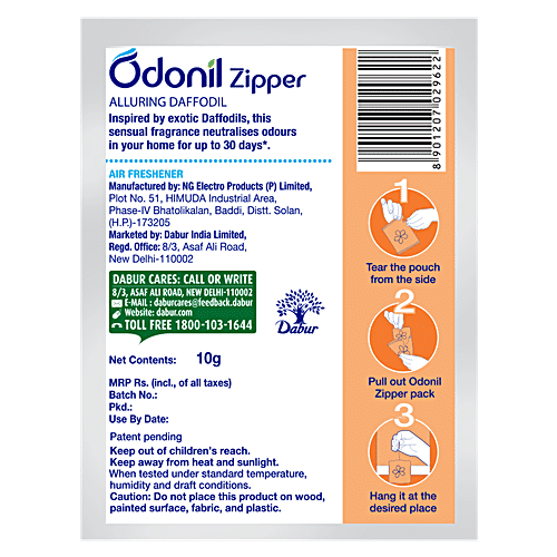 ODONIL  Zipper Air Freshener - Alluring Daffodil 10 g