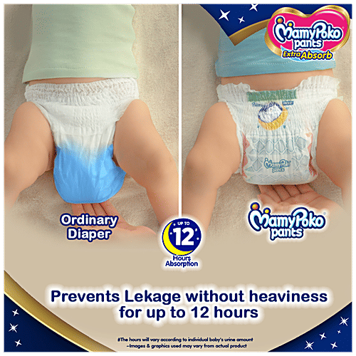 MAMY POKO Pants Diaper Extra Absorb - Medium Size, Prevents Leakage, Pull Up 6 pcs
