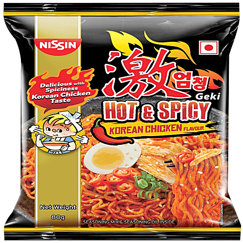 NISSIN Geki - Hot & Spicy Korean Chicken Flavoured Ramen Instant Noodles 80 g