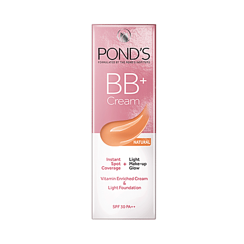 PONDS BB+ Cream - With SPF 30 PA++, For Spot Coverage, Light Make-Up Glow 9 g