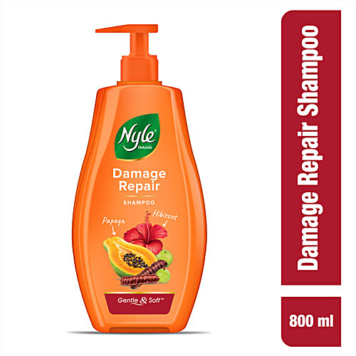 NYLE Naturals Damage Repair Shampoo - With Papaya & Hibiscus 800 ml