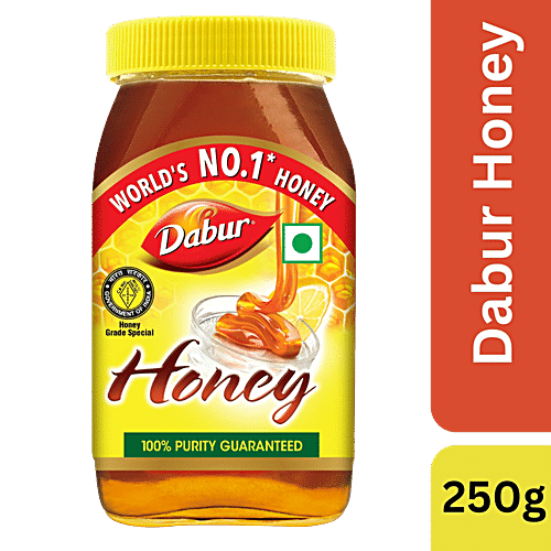 DABUR 100% Pure Honey - Worlds No.1 Honey Brand With No Sugar Adulteration 250 g