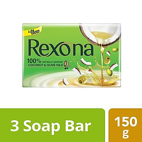 REXONA Coconut & Olive Oil Soap Bar, 100% Naturally Sourced 150 g