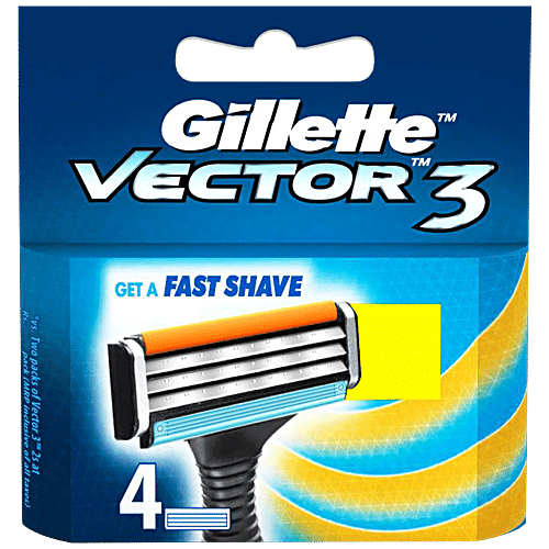 GILLETTE Vector3 Razor Blades for Men (Pack of 4 Cartridges) 4 pcs