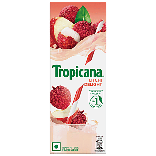 TROPICANA Litchi Delight Fruit Juice - No Added Preservatives 180 ml