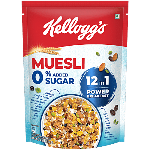 KELLOGG'S Muesli 0% Added Sugar - 12 In 1 Power Breakfast 500 g