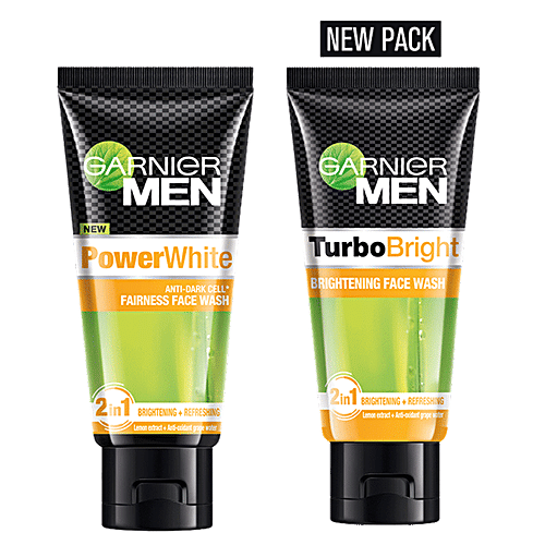 GARNIER MEN Turbo Bright Face Wash - Removes Impurities 50 g