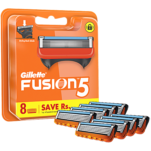GILLETTE Fusion 5 Manual Shaving Blades for men  (Pack of 8 Cartridges) 8 pcs