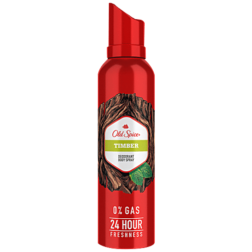 OLD SPICE Deodorant Body Spray - Timber, 0% Gas & 24 Hour Freshness, Long-Lasting Fragrance 140 ml