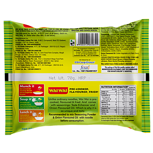 WAI WAI Ready To Eat Veg Noodles 70 g
