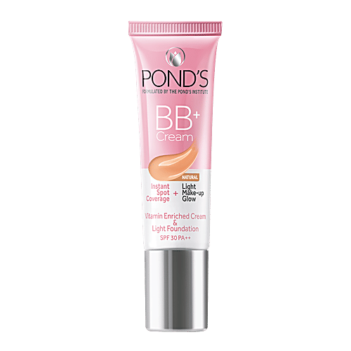 PONDS BB+ Cream - With SPF 30 PA++, For Spot Coverage, Light Make-Up Glow 9 g