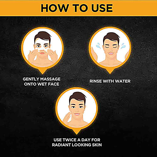 GARNIER MEN Turbo Bright Anti-Pollution Double Action Face Wash - Cleans Skin Deeply 100 g