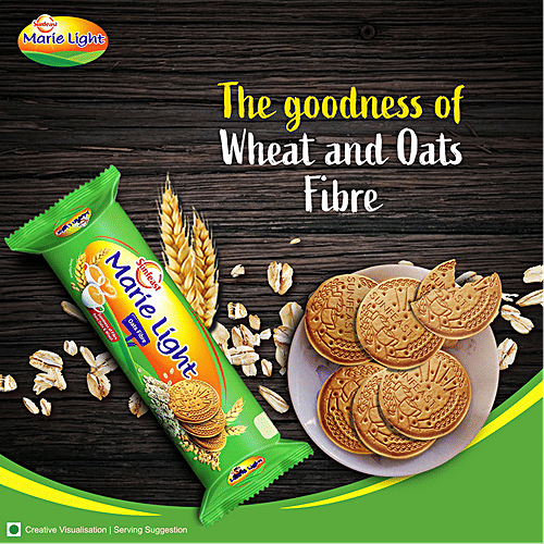SUNFEAST Marie Light Biscuits - With Oats & Wheat Fibre, Tea Time Partner 65 g