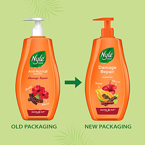 NYLE Naturals Damage Repair Shampoo - With Papaya & Hibiscus 800 ml