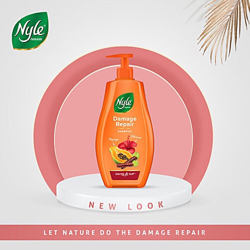 NYLE Naturals Damage Repair Shampoo - With Papaya & Hibiscus 800 ml