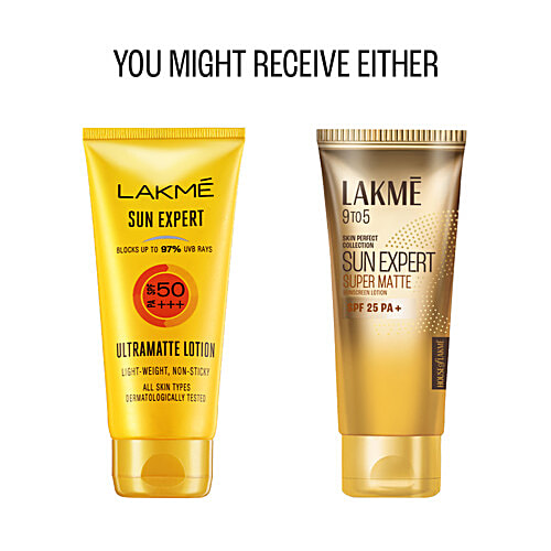 LAKME Sun Expert SPF 24 PA++ UVA UVB Lotion - For All Skin Types, Light Feel, Radiant & Healthy Glow 100 ml