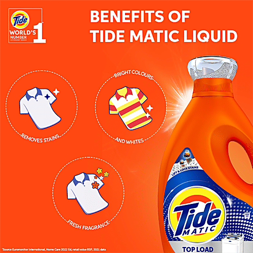 TIDE Matic Liquid Detergent Top Load - Stain Removal In Washing Machine 850 ml