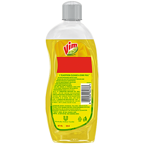 VIM Dishwash Liquid Gel Lemon 500 ml