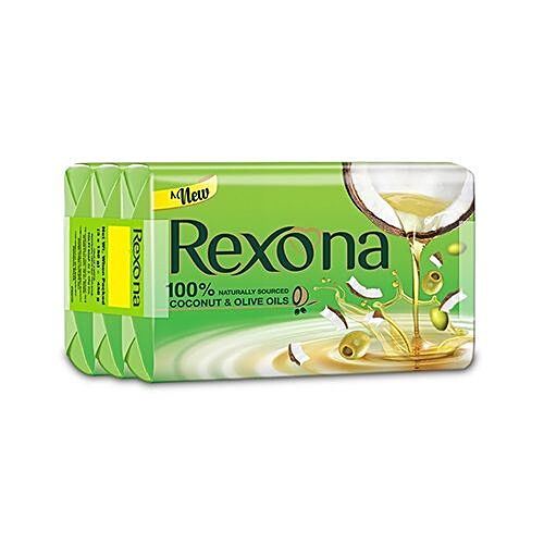 REXONA Coconut & Olive Oil Soap Bar, 100% Naturally Sourced 150 g