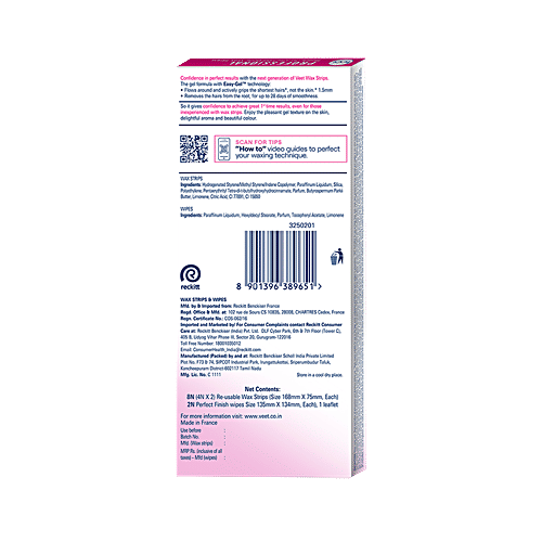 VEET Professional Waxing Strips Kit - For Normal Skin 8 pcs