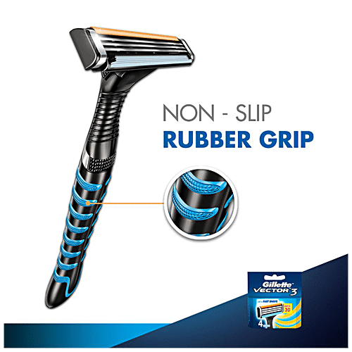 GILLETTE Vector3 Razor Blades for Men (Pack of 4 Cartridges) 4 pcs