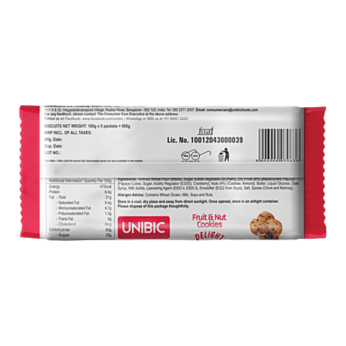 UNIBIC Delight Fruit & Nut Cookies 100 g