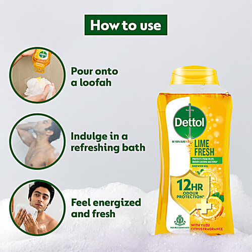 DETTOL Lime & Fresh Shower Gel - With Yuzu Citrus Fragrance 250 ml