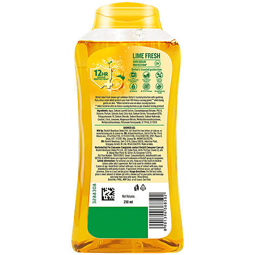 DETTOL Lime & Fresh Shower Gel - With Yuzu Citrus Fragrance 250 ml
