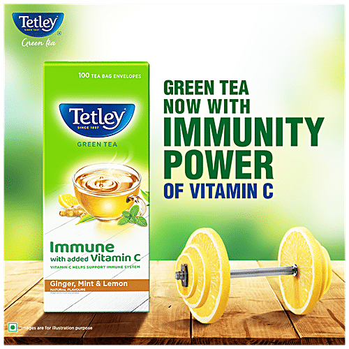 TETLEY Green Tea - Ginger Mint & Lemon, Rich In Antioxidants 140 g