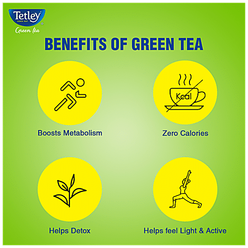 TETLEY Green Tea - Ginger Mint & Lemon, Rich In Antioxidants 140 g