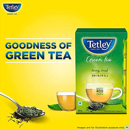 TETLEY Long Leaf Original Green Tea - Detoxifies Body 500 g