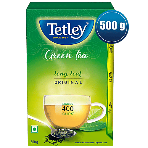 TETLEY Long Leaf Original Green Tea - Detoxifies Body 500 g