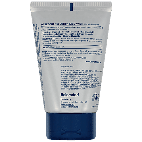 NIVEA Dark Spot Reduction Face Wash - For Clean & Clear Skin With 10x Vitamin C Effect 50 g