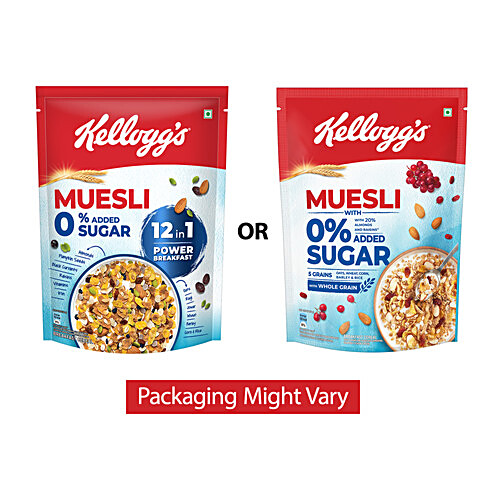 KELLOGG'S Muesli 0% Added Sugar - 12 In 1 Power Breakfast 500 g