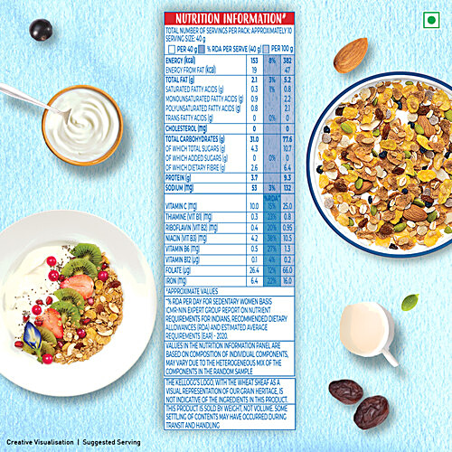 KELLOGG'S Muesli 0% Added Sugar - 12 In 1 Power Breakfast 500 g